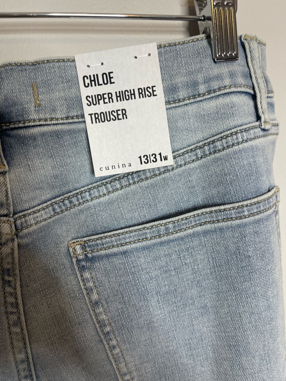 EUNINA CHLOE SUPER HIGH RISE TROUSER JEANS Size 31 NWT - Picture 12 of 13